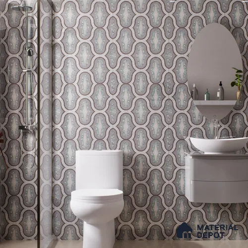 Moroccan Look Floor & Wall Tile TL 07607 Castor 2 ft x 2 ft Sinker Finish Vitrified Tile - 9 mm | Suitable For Kitchen, Bathroom, Dining Area | Please Expect a Slight Variation of Pattern