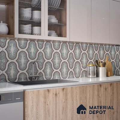 Moroccan Look Floor & Wall Tile TL 07607 Castor 2 ft x 2 ft Glitter Glossy Finish Vitrified Tile - 9 mm  | Suitable For Living Room, Dining, Bathroom & Kitchen | Please Expect a Slight Variation of Pattern (Sample)