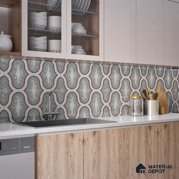 Moroccan Look Floor & Wall Tile TL 07607 Castor 2 ft x 2 ft Glitter Glossy Finish Vitrified Tile - 9 mm  | Suitable For Living Room, Dining, Bathroom & Kitchen | Please Expect a Slight Variation of Pattern (Sample)