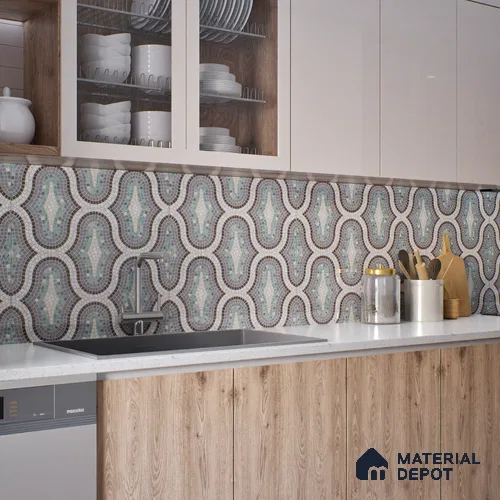 Moroccan Look Floor & Wall Tile TL 07607 Castor 2 ft x 2 ft Sinker Finish Vitrified Tile - 9 mm | Suitable For Kitchen, Bathroom, Dining Area | Please Expect a Slight Variation of Pattern