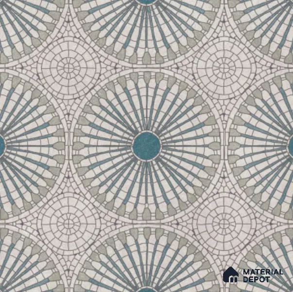 Moroccan Look Floor & Wall Tile TL 07687 Taurus 2 ft x 2 ft Sinker Finish Vitrified Tile - 9 mm  | Suitable For Living Room, Dining, Bathroom & Kitchen | Please Expect a Slight Variation of Pattern