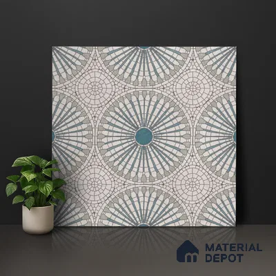 Moroccan Look Floor & Wall Tile TL 07687 Taurus 2 ft x 2 ft Sinker Finish Vitrified Tile - 9 mm  | Suitable For Living Room, Dining, Bathroom & Kitchen | Please Expect a Slight Variation of Pattern
