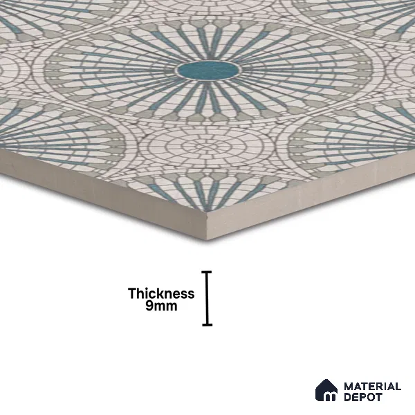 Moroccan Look Floor & Wall Tile TL 07687 Taurus 2 ft x 2 ft Sinker Finish Vitrified Tile - 9 mm  | Suitable For Living Room, Dining, Bathroom & Kitchen | Please Expect a Slight Variation of Pattern
