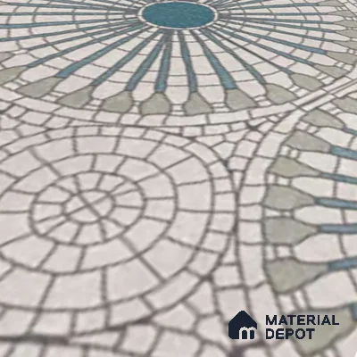 Moroccan Look Floor & Wall Tile TL 07687 Taurus 2 ft x 2 ft Sinker Finish Vitrified Tile - 9 mm  | Suitable For Living Room, Dining, Bathroom & Kitchen | Please Expect a Slight Variation of Pattern