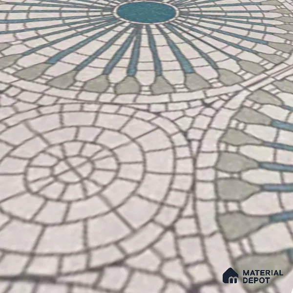Moroccan Look Floor & Wall Tile TL 07687 Taurus 2 ft x 2 ft Sinker Finish Vitrified Tile - 9 mm  | Suitable For Living Room, Dining, Bathroom & Kitchen | Please Expect a Slight Variation of Pattern