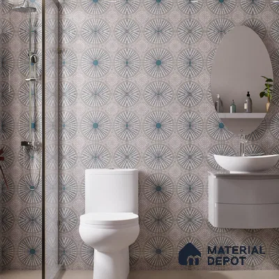 Moroccan Look Floor & Wall Tile TL 07687 Taurus 2 ft x 2 ft Sinker Finish Vitrified Tile - 9 mm  | Suitable For Living Room, Dining, Bathroom & Kitchen | Please Expect a Slight Variation of Pattern