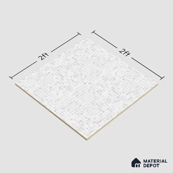 Mosaic Look Floor & Wall Tile TL 07608 Atria 2 ft x 2 ft Glitter Glossy Finish Vitrified Tile - 9 mm  | Suitable For Living Room, Dining, Bathroom & Kitchen | Please Expect a Slight Variation of Pattern (Sample)