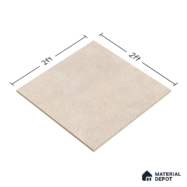 Stone Floor Tile TL 07670 Beton Taupe 2 ft x 2 ft Matte Finish Vitrified Tile - 9 mm | 10 Random Design | Suitable For Bathroom, Terrace & Balcony