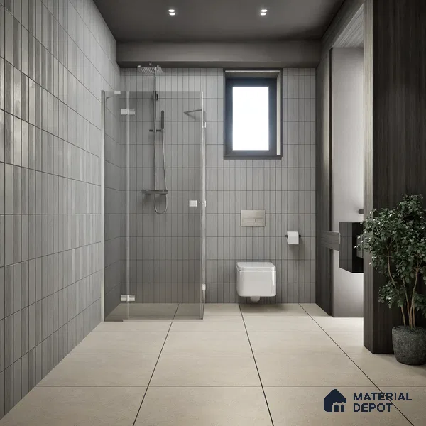 Stone Floor Tile TL 07670 Beton Taupe 2 ft x 2 ft Matte Finish Vitrified Tile - 9 mm | 10 Random Design | Suitable For Bathroom, Terrace & Balcony
