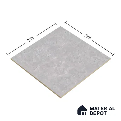 Stone Floor Tile TL 07671 B Meta Stone Gris 2 ft x 2 ft Matte Finish Vitrified Tile - 9 mm | 10 Random Design  | Suitable For Bathroom, Terrace & Balcony