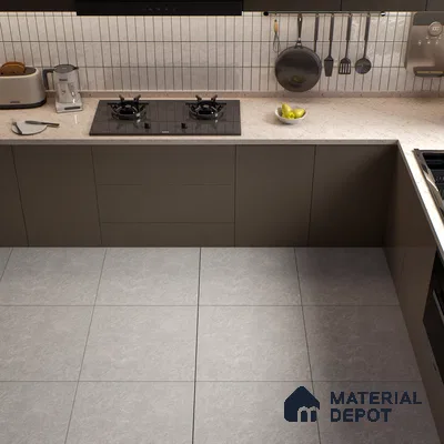 Stone Floor Tile TL 07671 B Meta Stone Gris 2 ft x 2 ft Matte Finish Vitrified Tile - 9 mm | 10 Random Design  | Suitable For Bathroom, Terrace & Balcony