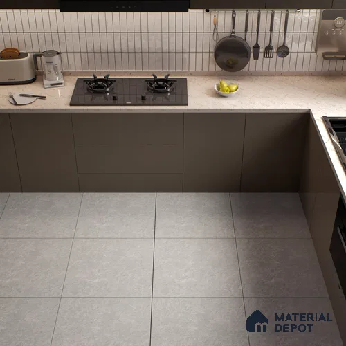 Stone Floor Tile TL 07671 B Meta Stone Gris 2 ft x 2 ft Matte Finish Vitrified Tile - 9 mm | 10 Random Design  | Suitable For Bathroom, Terrace & Balcony
