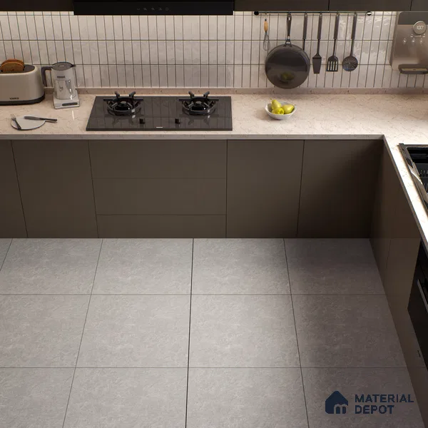 Stone Floor Tile TL 07671 B Meta Stone Gris 2 ft x 2 ft Matte Finish Vitrified Tile - 9 mm | 10 Random Design | Suitable For Bathroom, Terrace & Balcony