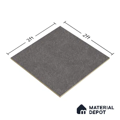 Stone Floor Tile TL 07671 C Meta Stone Nero 2 ft x 2 ft Matte Finish Vitrified Tile - 9 mm | 10 Random Design  | Suitable For Bathroom, Terrace & Balcony