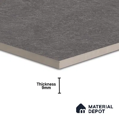 Stone Floor Tile TL 07671 C Meta Stone Nero 2 ft x 2 ft Matte Finish Vitrified Tile - 9 mm | 10 Random Design  | Suitable For Bathroom, Terrace & Balcony