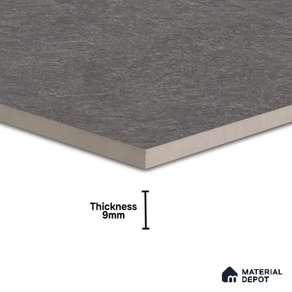 Stone Floor Tile TL 07671 C Meta Stone Nero 2 ft x 2 ft Matte Finish Vitrified Tile - 9 mm | 10 Random Design  | Suitable For Bathroom, Terrace & Balcony