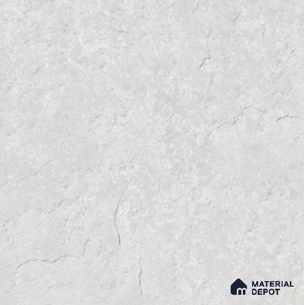 Stone Floor Tile TL 07671 Meta Stone Silver 2 ft x 2 ft Matte Finish Vitrified Tile - 9 mm | 10 Random Design  | Suitable For Bathroom, Terrace & Balcony