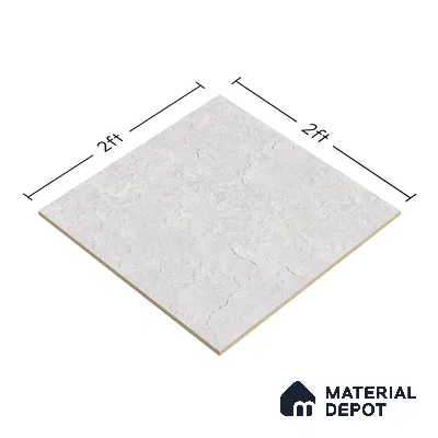 Stone Floor Tile TL 07671 Meta Stone Silver 2 ft x 2 ft Matte Finish Vitrified Tile - 9 mm | 10 Random Design  | Suitable For Bathroom, Terrace & Balcony