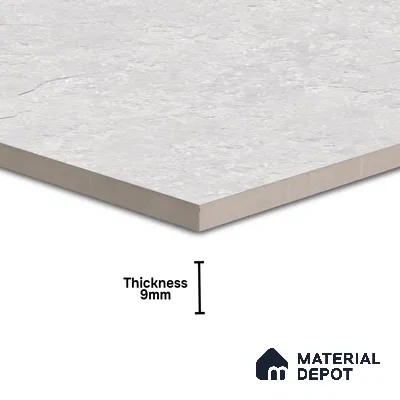 Stone Floor Tile TL 07671 Meta Stone Silver 2 ft x 2 ft Matte Finish Vitrified Tile - 9 mm | 10 Random Design  | Suitable For Bathroom, Terrace & Balcony