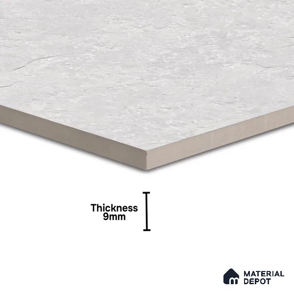 Stone Floor Tile TL 07671 Meta Stone Silver 2 ft x 2 ft Matte Finish Vitrified Tile - 9 mm | 10 Random Design  | Suitable For Bathroom, Terrace & Balcony
