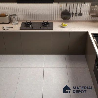 Stone Floor Tile TL 07671 Meta Stone Silver 2 ft x 2 ft Matte Finish Vitrified Tile - 9 mm | 10 Random Design  | Suitable For Bathroom, Terrace & Balcony