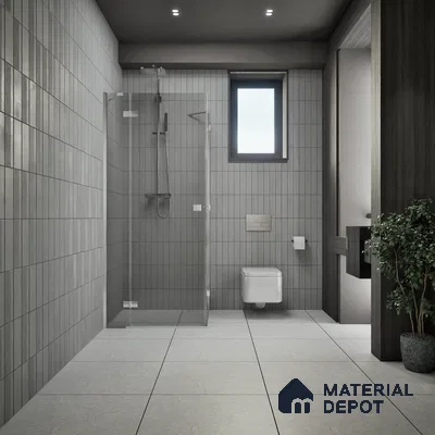 Stone Floor Tile TL 07671 Meta Stone Silver 2 ft x 2 ft Matte Finish Vitrified Tile - 9 mm | 10 Random Design  | Suitable For Bathroom, Terrace & Balcony