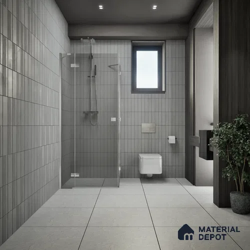 Stone Look Floor Tile TL 07671 Silver Meta Stone 2 ft x 2 ft Matte Finish Vitrified Tile - 9 mm | 10 Random Design | Suitable For Living Room, Dining & Patio
