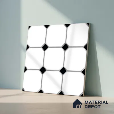 Moroccan Look Wall & Floor Tile TL 08460 Octane Moochrome 2 ft x 2 ft Porcelain Matte Finish - 8 mm | Suitable For Kitchen, Bathroom, Balcony | Please Expect a Slight Variation of Pattern