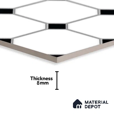 Moroccan Look Wall & Floor Tile TL 08460 Octane Moochrome 2 ft x 2 ft Porcelain Matte Finish - 8 mm | Suitable For Kitchen, Bathroom, Balcony | Please Expect a Slight Variation of Pattern