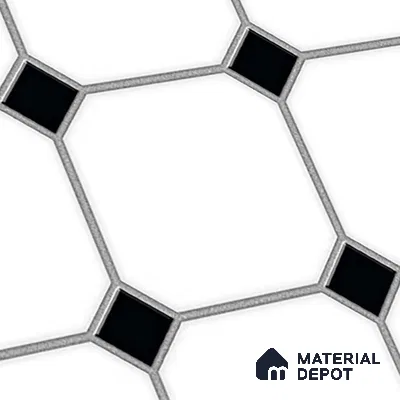 Moroccan Look Wall & Floor Tile TL 08460 Octane Moochrome 2 ft x 2 ft Porcelain Matte Finish - 8 mm | Suitable For Kitchen, Bathroom, Balcony | Please Expect a Slight Variation of Pattern