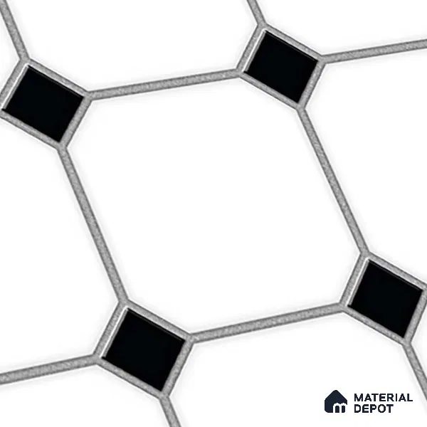 Moroccan Look Wall & Floor Tile TL 08460 Octane Moochrome 2 ft x 2 ft Porcelain Matte Finish - 8 mm | Suitable For Kitchen, Bathroom, Balcony | Please Expect a Slight Variation of Pattern