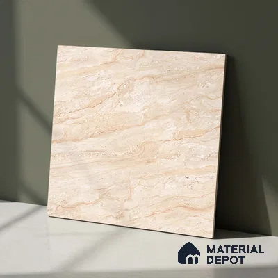 Stone Floor Tile TL 08452 Makrana Cream 2 ft x 2 ft Matte Finish Porcelain Tile - 8 mm  | Suitable For Bathroom, Terrace & Balcony