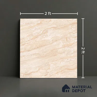 Stone Floor Tile TL 08452 Makrana Cream 2 ft x 2 ft Matte Finish Porcelain Tile - 8 mm  | Suitable For Bathroom, Terrace & Balcony