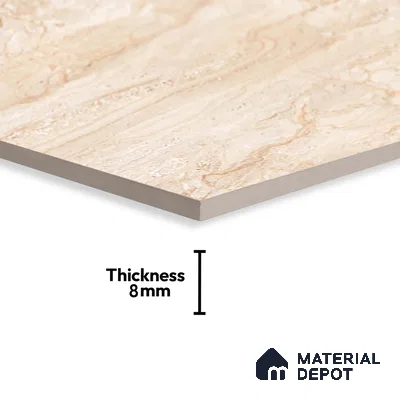 Stone Floor Tile TL 08452 Makrana Cream 2 ft x 2 ft Matte Finish Porcelain Tile - 8 mm  | Suitable For Bathroom, Terrace & Balcony