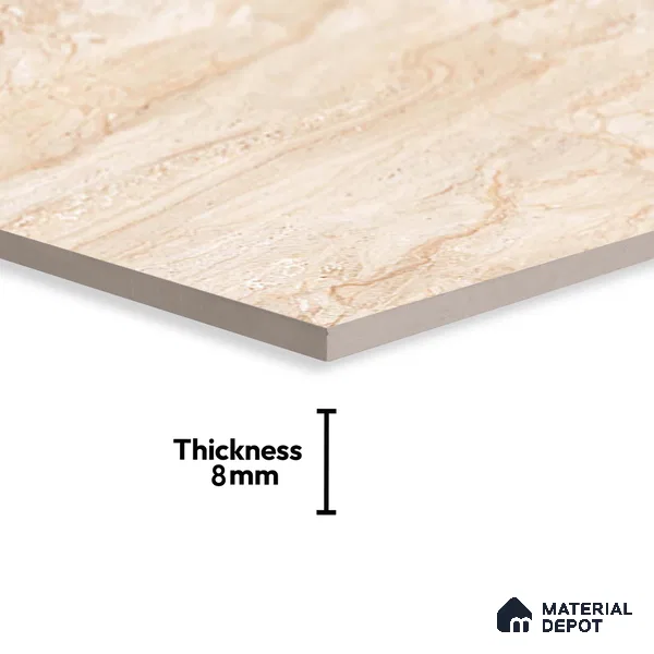 Stone Floor Tile TL 08452 Makrana Cream 2 ft x 2 ft Matte Finish Porcelain Tile - 8 mm | Suitable For Bathroom, Terrace & Balcony