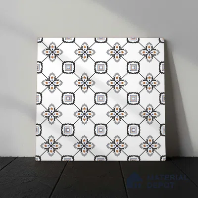 Moroccan Look Wall & Floor Tile TL 08462  2 ft x 2 ft Porcelain Matte Finish - 8 mm | Suitable For Kitchen, Balcony, Dining Area | Please Expect a Slight Variation of Pattern