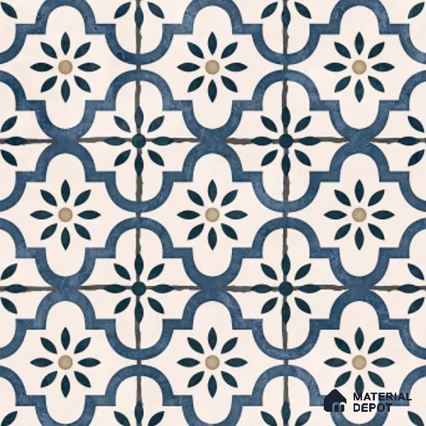 Moroccan Floor & Wall Tile TL 08527 9085 2 ft x 2 ft Porcelain Matte Finish - 8 mm | Suitable For Kitchen, Balcony, Dining Area | Please Expect a Slight Variation of Pattern
