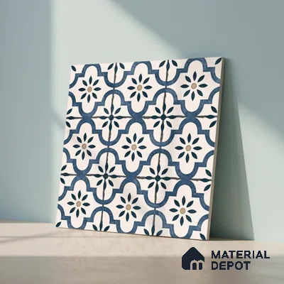 Moroccan Floor & Wall Tile TL 08527 9085 2 ft x 2 ft Porcelain Matte Finish - 8 mm | Suitable For Kitchen, Balcony, Dining Area | Please Expect a Slight Variation of Pattern