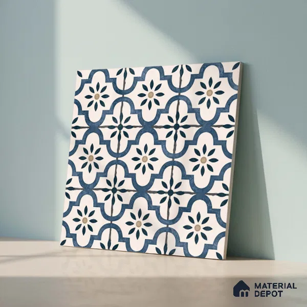 Moroccan Floor & Wall Tile TL 08527 9085 2 ft x 2 ft Porcelain Matte Finish - 8 mm | Suitable For Kitchen, Balcony, Dining Area | Please Expect a Slight Variation of Pattern