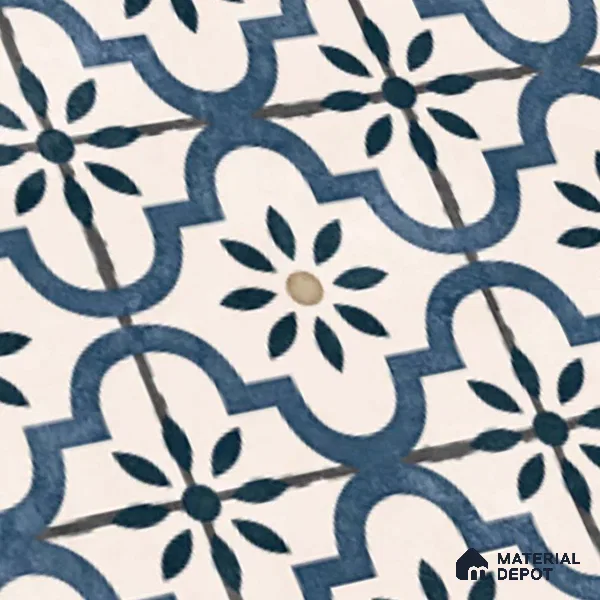 Moroccan Floor & Wall Tile TL 08527 9085 2 ft x 2 ft Porcelain Matte Finish - 8 mm | Suitable For Kitchen, Balcony, Dining Area | Please Expect a Slight Variation of Pattern