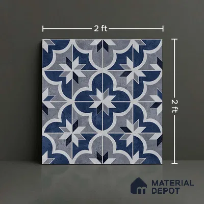 Moroccan Look Wall & Floor Tile TL 08458  2 ft x 2 ft Porcelain Matte Finish - 8 mm | Please Expect a Slight Variation of Pattern