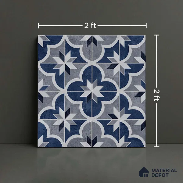 Moroccan Look Wall & Floor Tile TL 08458  2 ft x 2 ft Porcelain Matte Finish - 8 mm | Please Expect a Slight Variation of Pattern