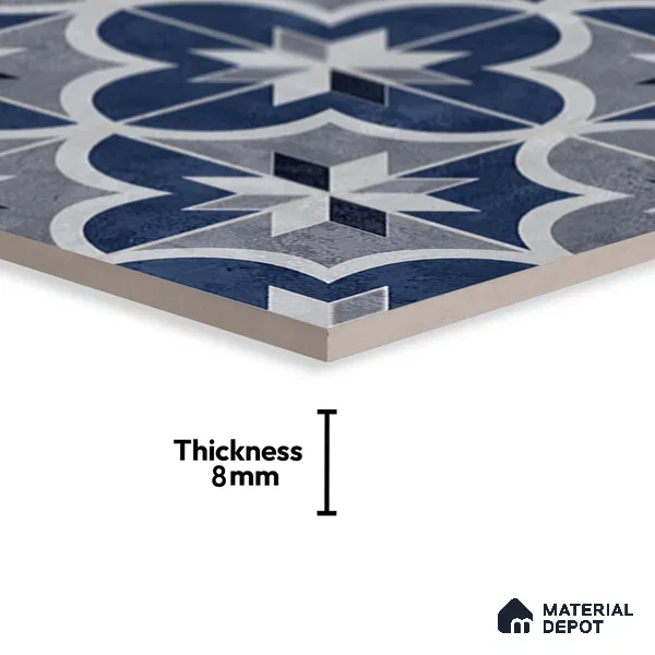Moroccan Look Wall & Floor Tile TL 08458  2 ft x 2 ft Porcelain Matte Finish - 8 mm | Please Expect a Slight Variation of Pattern