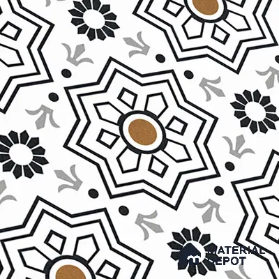 Moroccan Look Wall & Floor Tile TL 08461  2 ft x 2 ft Porcelain Matte Finish - 8 mm | Suitable For Kitchen Backsplash, Balcony, Dining Area | Please Expect a Slight Variation of Pattern