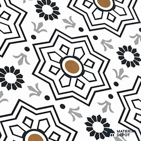 Moroccan Look Wall & Floor Tile TL 08461  2 ft x 2 ft Porcelain Matte Finish - 8 mm | Suitable For Kitchen Backsplash, Balcony, Dining Area | Please Expect a Slight Variation of Pattern