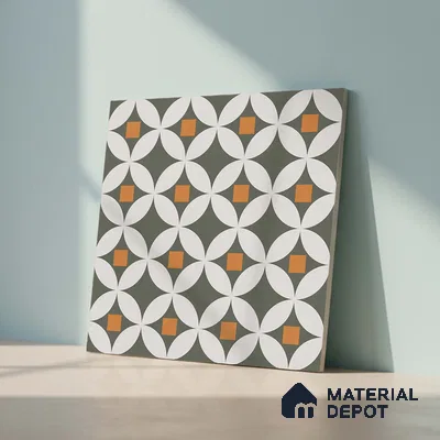 Moroccan Look Wall & Floor Tile TL 08463  2 ft x 2 ft Porcelain Matte Finish - 8 mm | Please Expect a Slight Variation of Pattern (Sample)