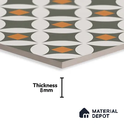 Moroccan Look Wall & Floor Tile TL 08463  2 ft x 2 ft Porcelain Matte Finish - 8 mm | Please Expect a Slight Variation of Pattern (Sample)