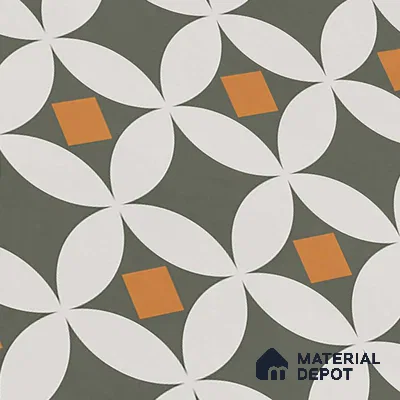 Moroccan Look Wall & Floor Tile TL 08463  2 ft x 2 ft Porcelain Matte Finish - 8 mm | Please Expect a Slight Variation of Pattern (Sample)