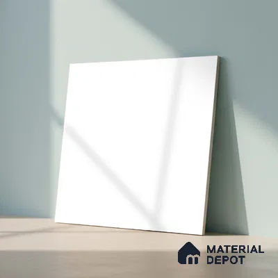 Plain Look Wall & Floor Tile TL 08219 Crystal White 2 ft x 2 ft Vitrified Matte Finish - 9 mm
