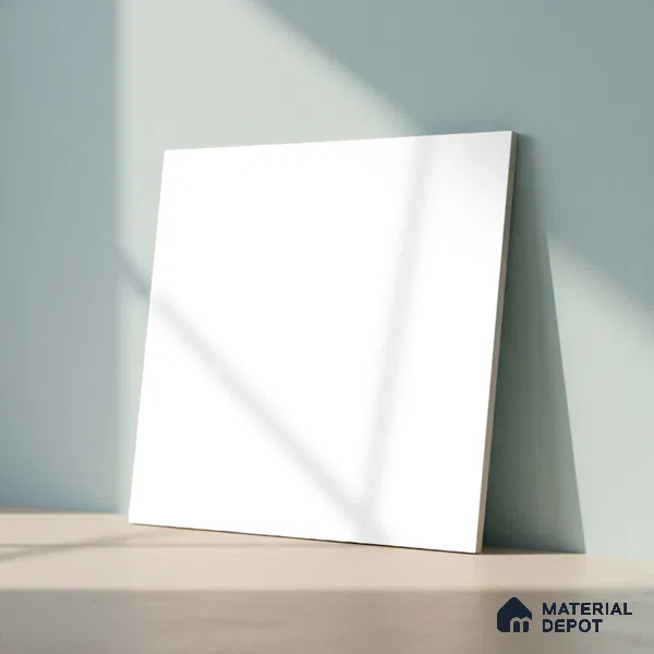 Plain Look Wall & Floor Tile TL 08219 Crystal White 2 ft x 2 ft Vitrified Matte Finish - 9 mm